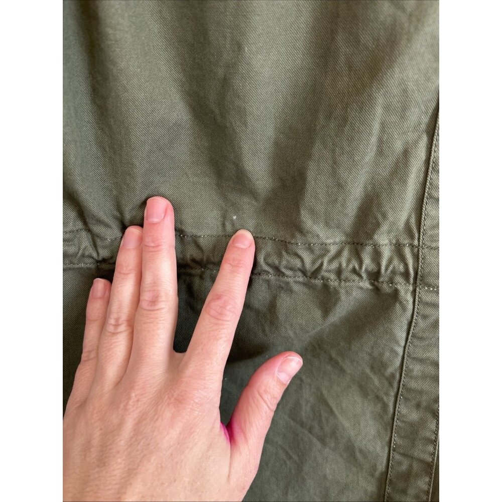 Market & Spruce 100%‎ Cotton Military Green Jacket Removable Hood Cargo Size M - Picture 7 of 7